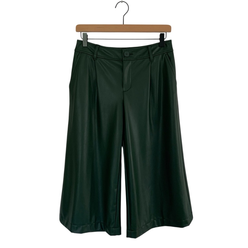 Anthro Green Vegan Wide Leg Culotte Pants (Boho Coquette Indie Retro 60’s 70’s) - Picture 3 of 9